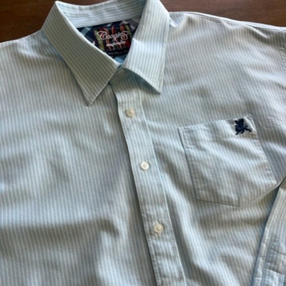 Coogi Australia Men's Classic XXL Long Sleeve Button Up Blue White Striped Shirt - Picture 3 of 8